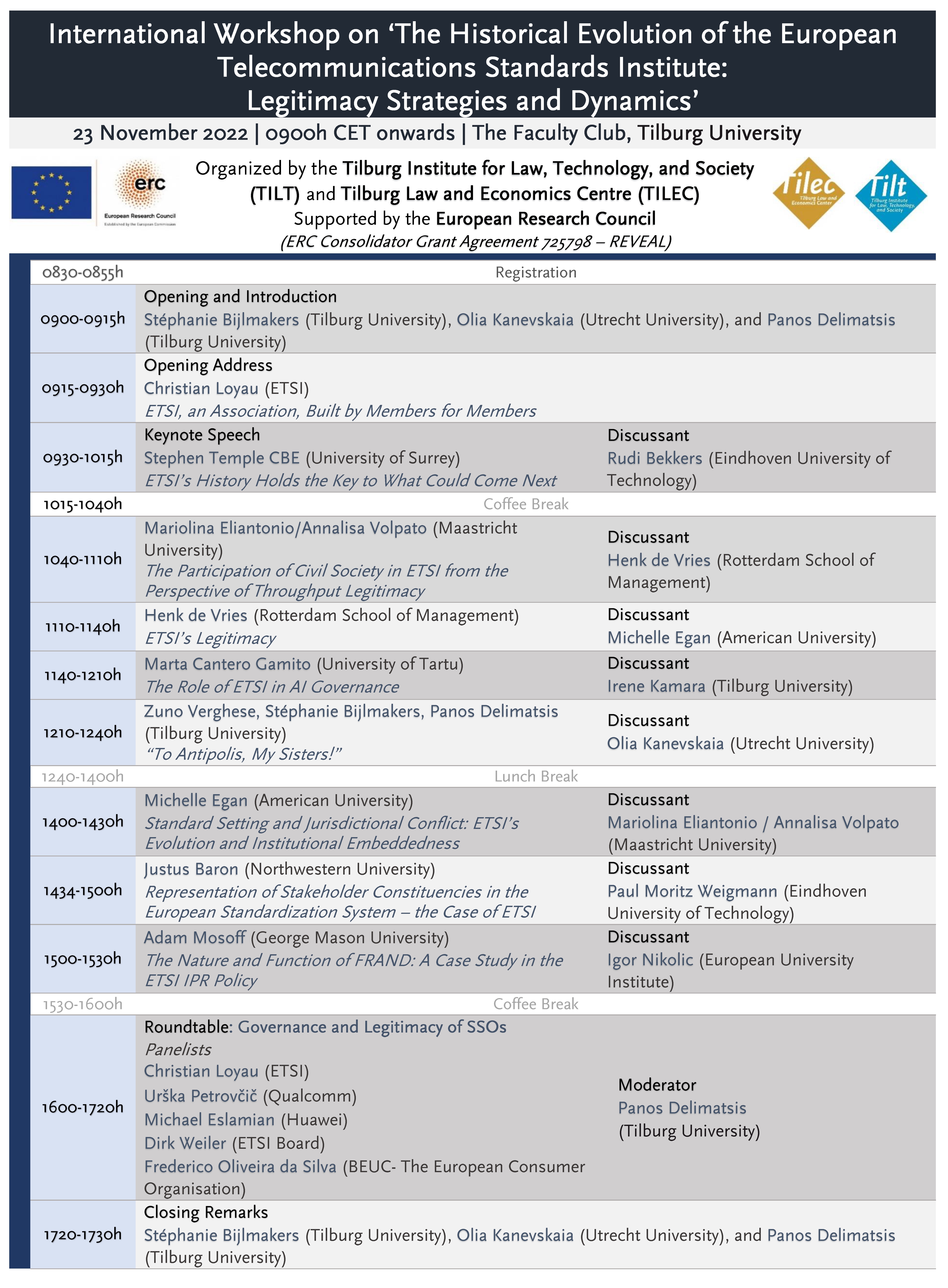 **Workshop Program**